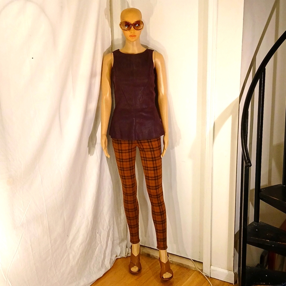 🔥Like New DL Brown Leather Sleeveless Top